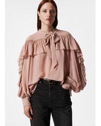 & Other Stories - Ruffled Bow-Detailed Blouse - Lyst