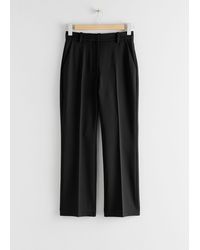 & Other Stories Tailored Kick Flare Trousers - Black