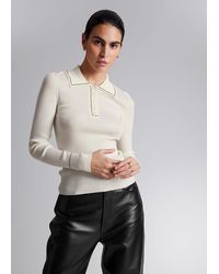 & Other Stories - Rib-knit Polo-collar Top - Lyst