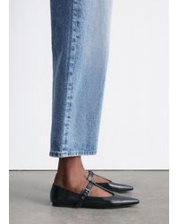 & Other Stories - T-Bar Leather Ballet Flats - Lyst