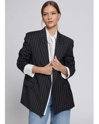 & Other Stories Relaxed Double Breasted Blazer - Black