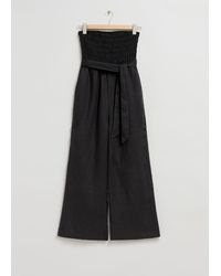 & Other Stories - Strapless Smocked Bodice Jumpsuit - Lyst