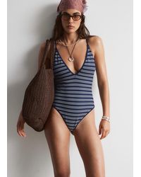 & Other Stories - Cross-Back V-Neck Swimsuit - Lyst