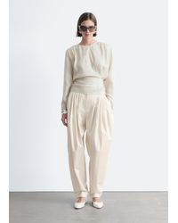 & Other Stories - Gathered Tie-Belt Blouse - Lyst
