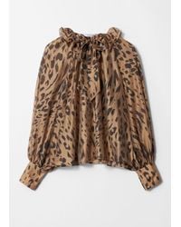 & Other Stories - Ruffled Tie-Neck Blouse - Lyst