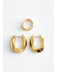 & Other Stories - Chunky Hoop Earring Set - Lyst