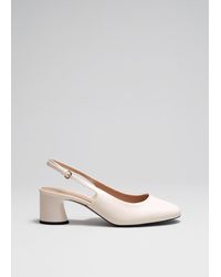 & Other Stories - Block-Heel Leather Slingback Pumps - Lyst