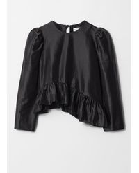 & Other Stories - Asymmetric Ruffle-Peplum Blouse - Lyst