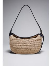 & Other Stories - Schultertasche Aus Stroh Mit Lederbesatz - Lyst