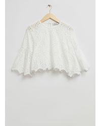 & Other Stories - Broderie Anglaise Flared Blouse - Lyst