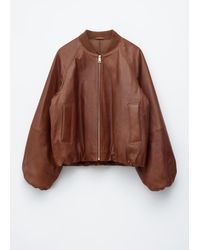 & Other Stories - Leather Bomber Jacket - Lyst