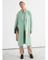 & Other Stories Relaxed Belted Coat - Green