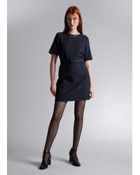 & Other Stories - Tweed Belted Mini Dress - Lyst