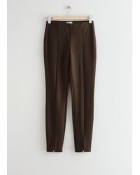 & Other Stories Front Slit Leggings - Brown