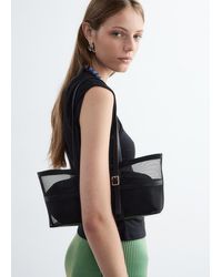& Other Stories - Leather-Trimmed Mesh Tote Bag - Lyst