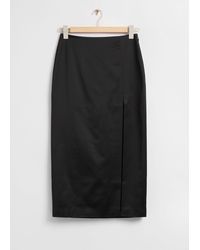 & Other Stories - Fitted Midi Slit Skirt - Lyst
