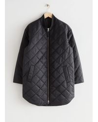 & Other Stories Oversized Quilted Jacket - Black