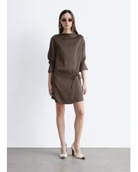 & Other Stories - Satin Tie-Closure Mini Dress - Lyst