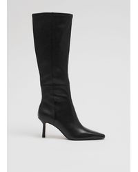 & Other Stories - Knee High Leather Sock Boots - Lyst