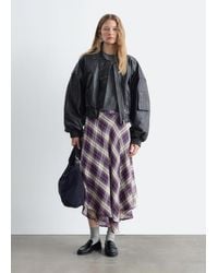 & Other Stories - Cropped Leather Bomber Jacket - Lyst