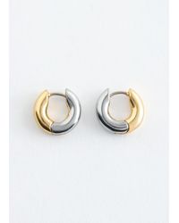 & Other Stories - Two-Toned Chunky Hoop Earrings - Lyst