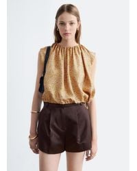 & Other Stories - Printed Drawstring Silk Top - Lyst