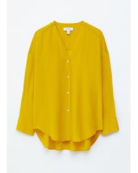 & Other Stories - Oversized V-Neck Silk Blouse - Lyst