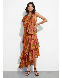 & Other Stories - Cascading Ruffle Midi Dress - Lyst