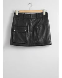 & Other Stories - Mini-Jupe En Cuir De Style Utilitaire - Lyst