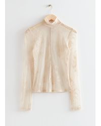 & Other Stories - Sheer Lace Top - Lyst