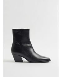 & Other Stories - Western Leather Ankle Boots - Lyst