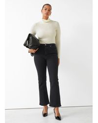 & Other Stories Mood Cut Cropped Jeans - Black