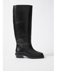 & Other Stories - Square-Toe Leather Knee Boots - Lyst
