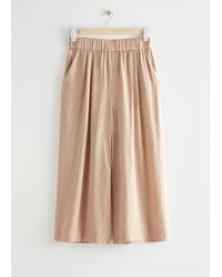 & Other Stories Printed High Waist Culottes - Natural