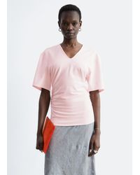 & Other Stories - Gathered V-Neck T-Shirt - Lyst