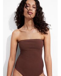 & Other Stories - Textured Bandeau Swimsuit - Lyst