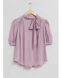 & Other Stories - Sheer Lavallière-neck Bow Blouse - Lyst