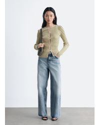 & Other Stories - Keyhole-Front Rib-Knit Cardigan - Lyst