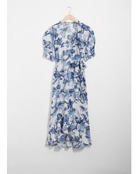 & Other Stories - Robe Portefeuille Midi En Lin - Lyst