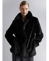 & Other Stories - Faux Fur Single-breasted Coat - Lyst
