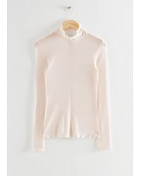 & Other Stories - Frilled Tight Mock Neck Top - Lyst