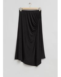 & Other Stories - Draped Stretch-jersey Midi Skirt - Lyst