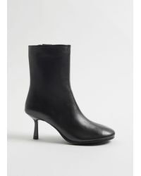 & Other Stories - Heeled Leather Ankle Boots - Lyst