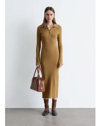 & Other Stories - Rib-Knit Polo Midi Dress - Lyst