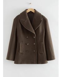 & Other Stories - Double-breasted Italian Wool Pea Coat - Lyst