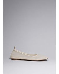 & Other Stories - Leather-trimmed Mesh Ballet Flats - Lyst