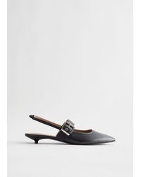 & Other Stories Slingback Leather Ballerinas - Black