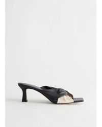 & Other Stories Leather Slip-on Heeled Mules - White
