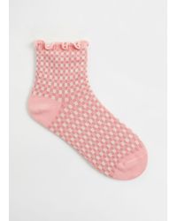 & Other Stories Vichy Frill Socks - Pink