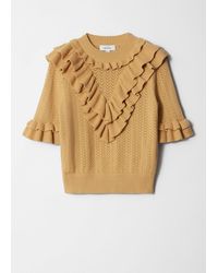& Other Stories - Pointelle-Knit Ruffle Top - Lyst